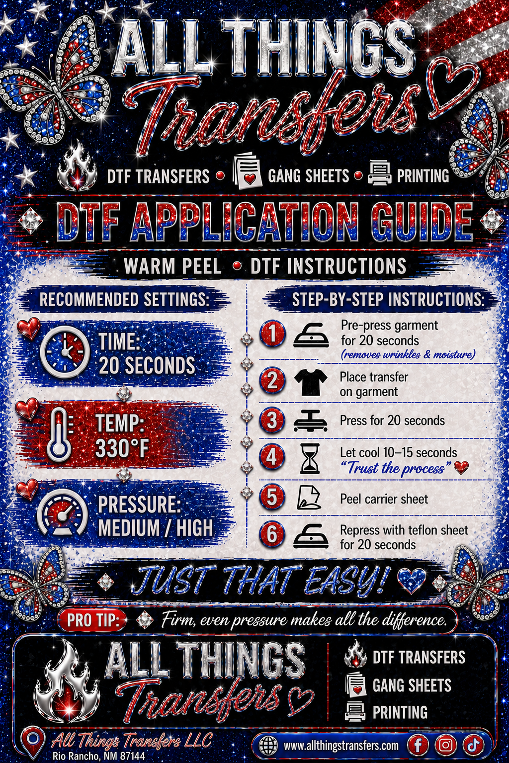 America 250 Premade Gang Sheet | 48" Ready-to-Press Patriotic DTF Transfers