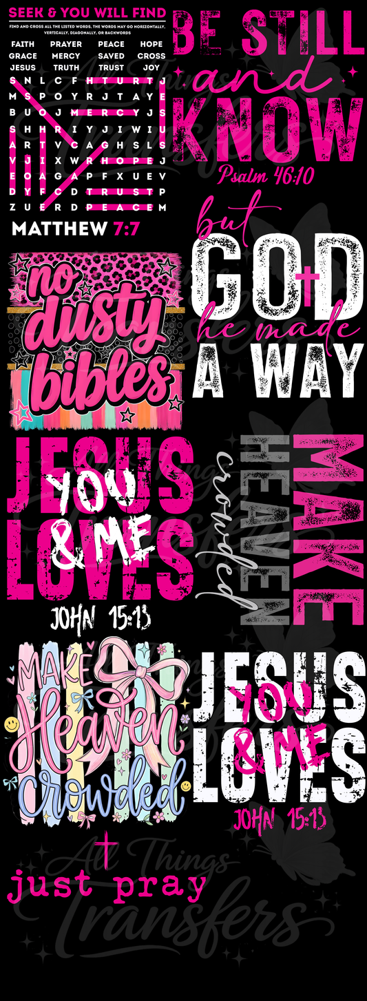 Faith & Jesus Premade DTF Gang Sheet – 22" x 60"